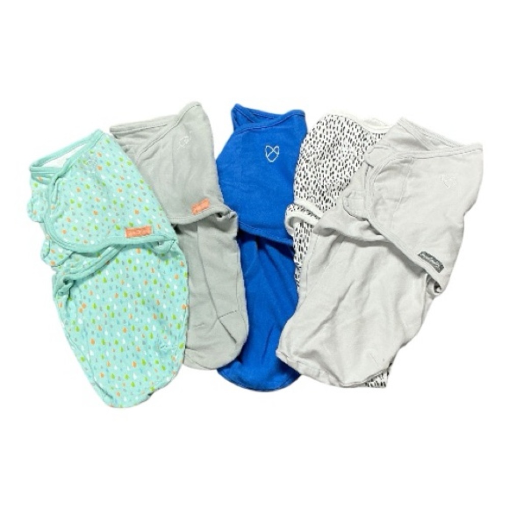SwaddleMe - EC - 5 PC Mint and Multicolor Baby Swaddles